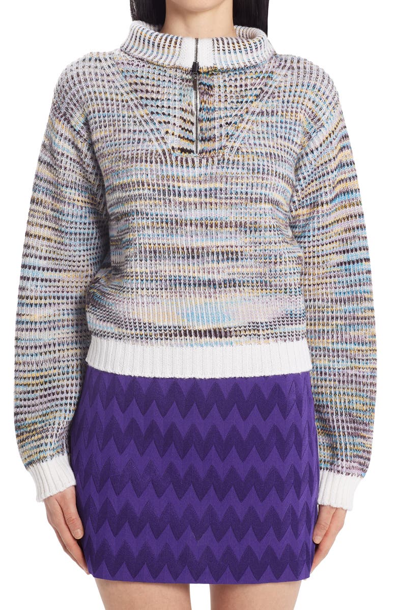Missoni Quarter Zip Cashmere & Wool Sweater, Alternate, color,