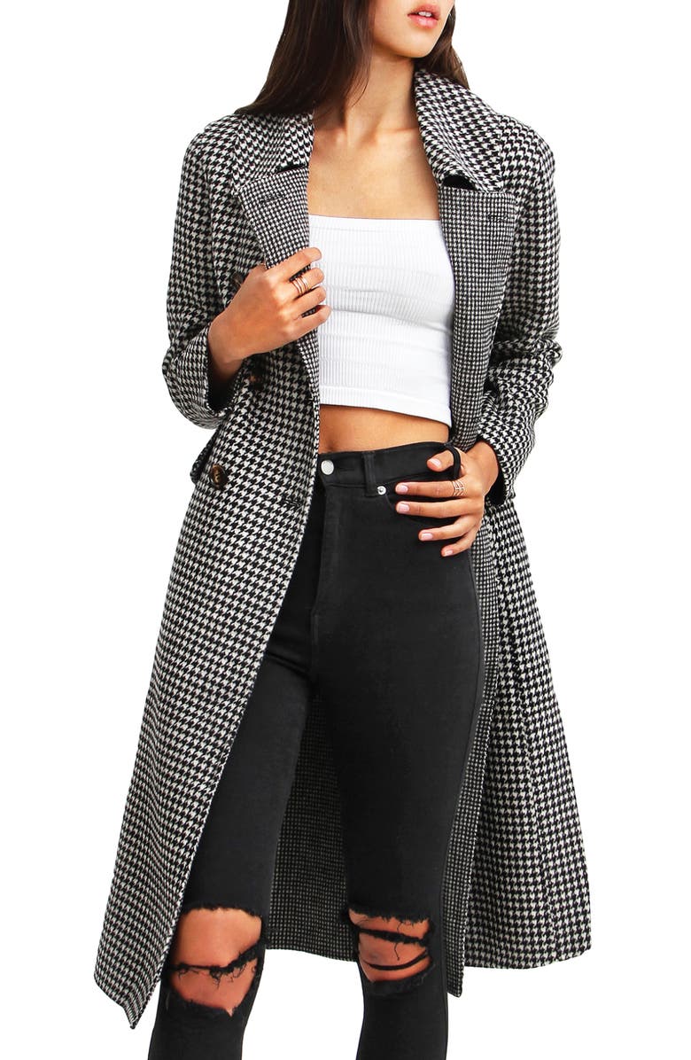 Belle & Bloom Save My Love Wool Coat, Alternate, color, Black/White