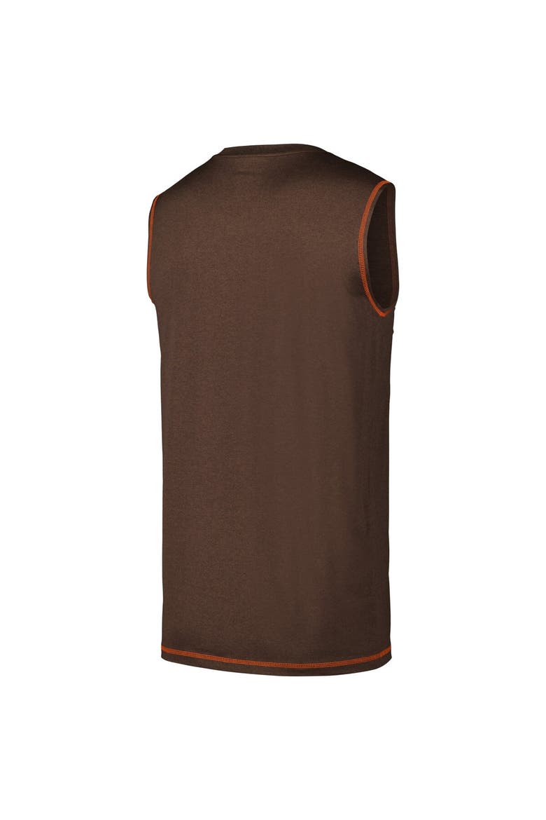 Men's New Era Brown Cleveland Browns Tank Top, Alternate, color, Brown