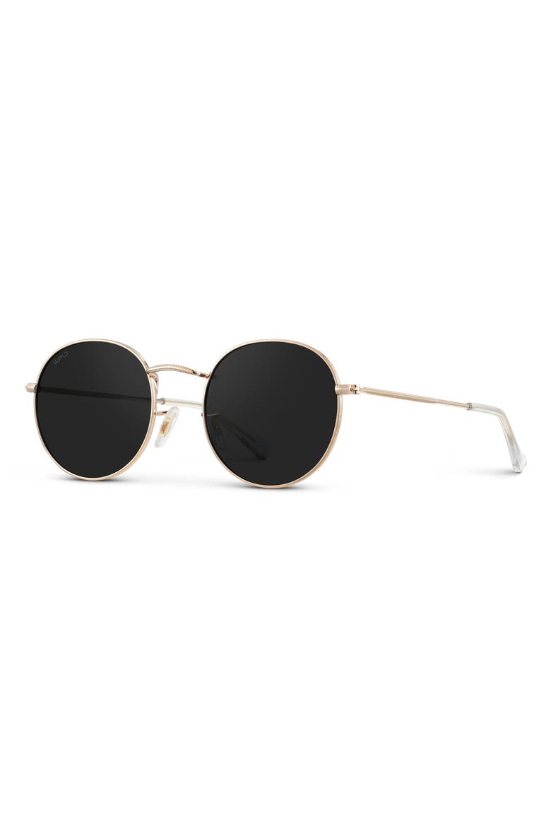 Nevada - 50mm Round Polarized Metal Sunglasses, Alternate, color, Gold Black
