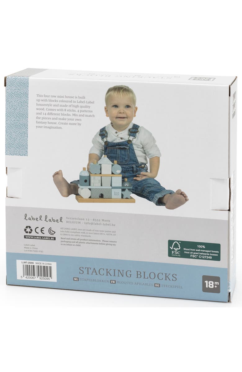 Label Label Stacking Blocks House Blue, Wooden & Colored Blocks, 18 months+, Alternate, color, Multicolored