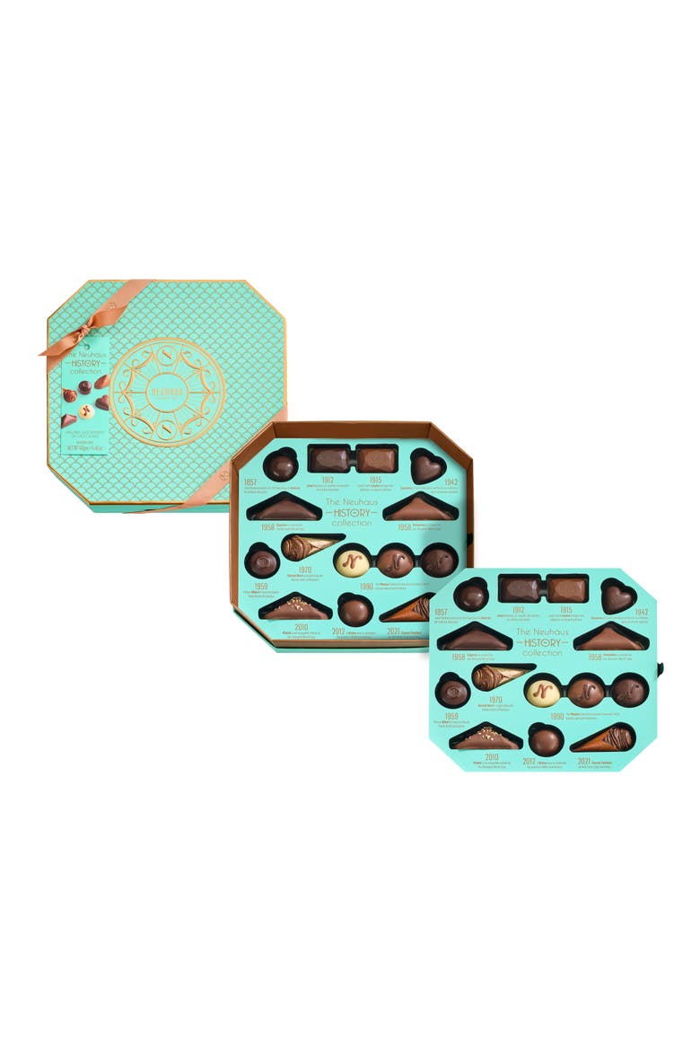 History Collection 28-Piece Chocolate Assortment, Main, color, TEAL