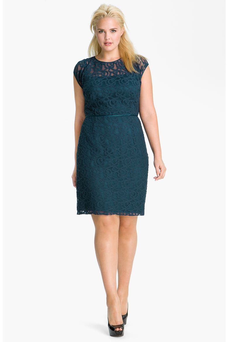 Soutache Illusion Bodice Dress, Main, color, PEACOCK