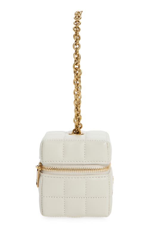 Saint Laurent Mini Cassandre Matelassé Carré Leather Wristlet In White