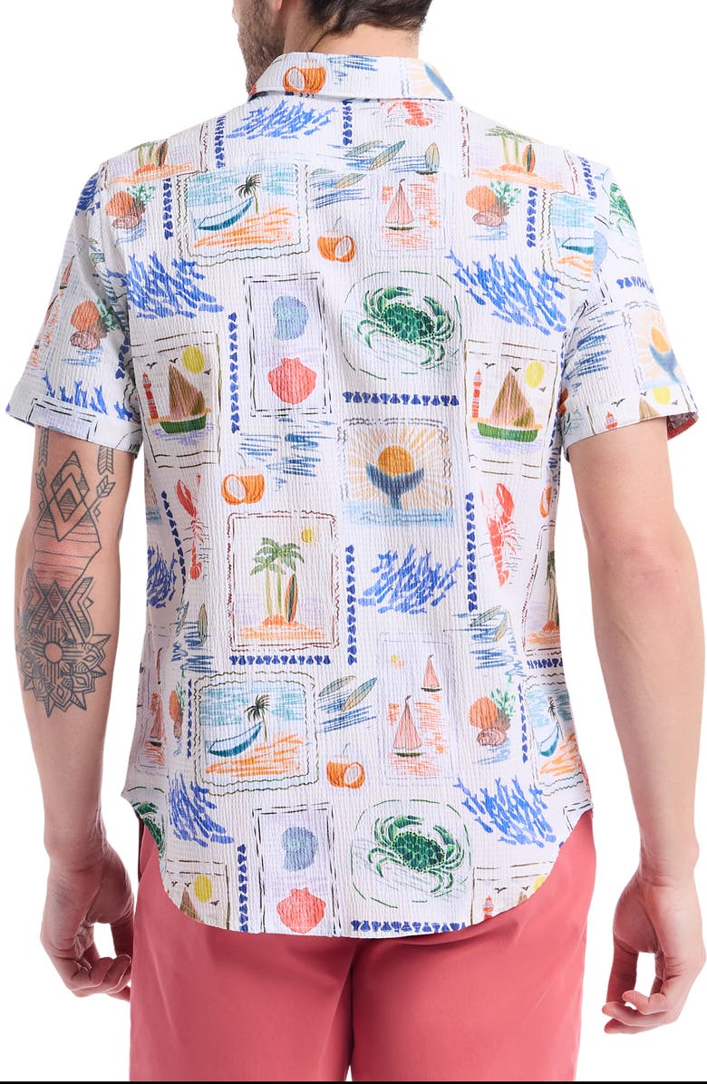 Robert Graham Isla Vista Short Sleeve Seersucker Button-Up Shirt, Alternate, color, 