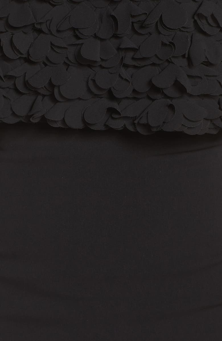 Badgley Mischka Collection Badgley Mischka Off the Shoulder Sheath Dress, Alternate, color, Black