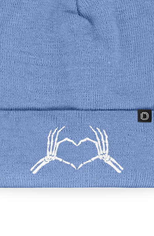 Dalix Heart Of Bones Beanie In Periwinkle
