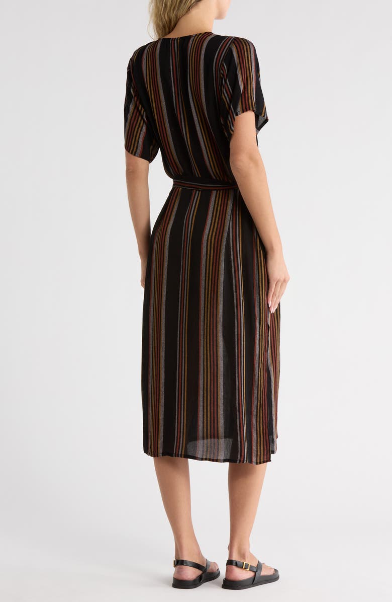 Amuse Society Last Dance Stripe Woven Shirtdress, Alternate, color, Black