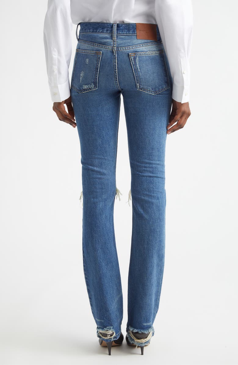 Brandon Maxwell The Riggs Ripped Cigarette Jeans, Alternate, color, Indigo