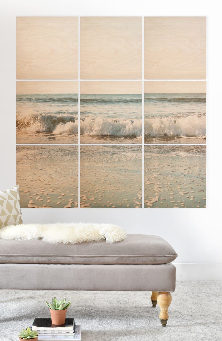 Deny Designs Fade Away 9-Piece Wood Wall Mural, Alternate, color, 