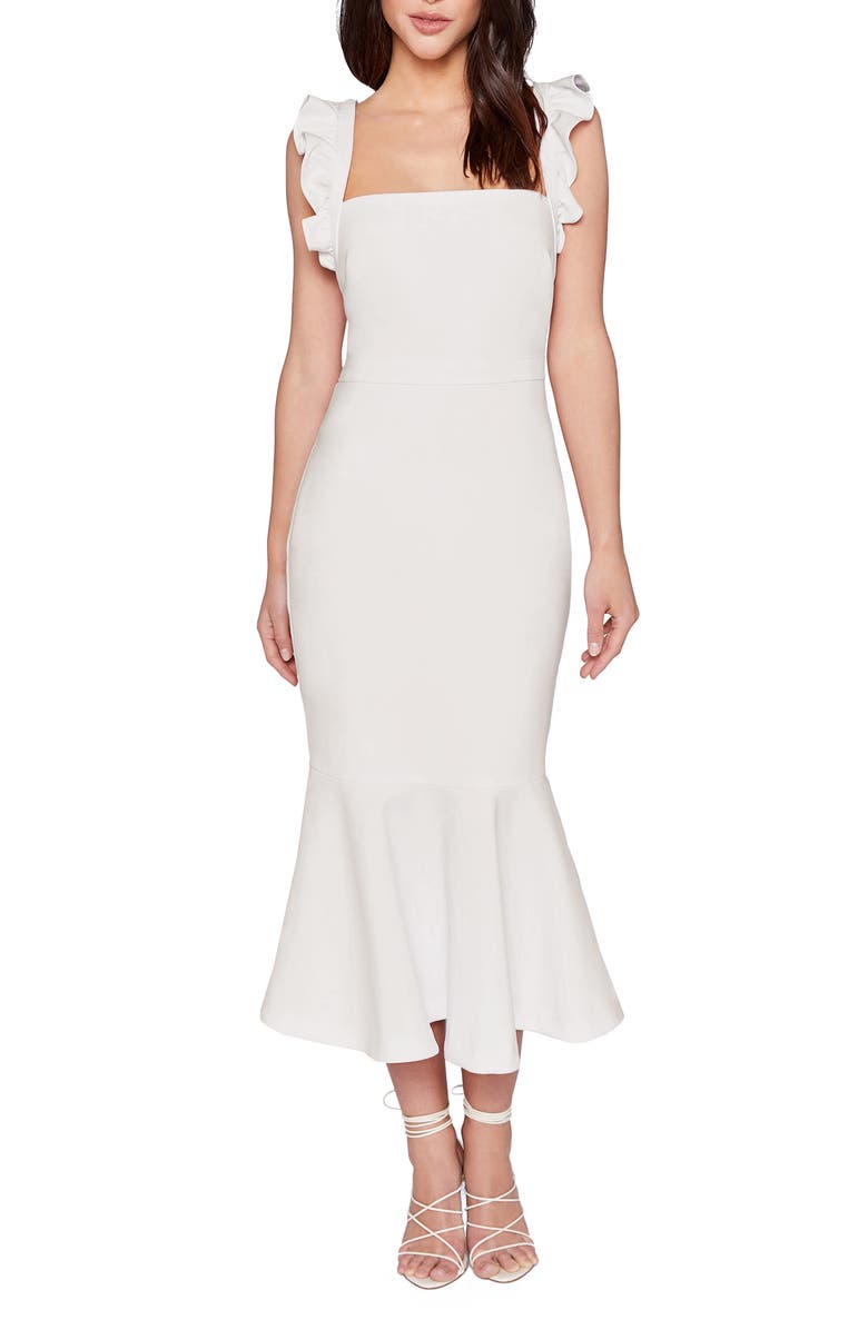 LIKELY Hara Ruffle Strap Midi Dress, Main, color, 