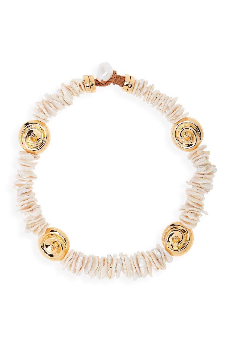 Aphrodite Collar Necklace, Main, color, PEARL/ GOLD