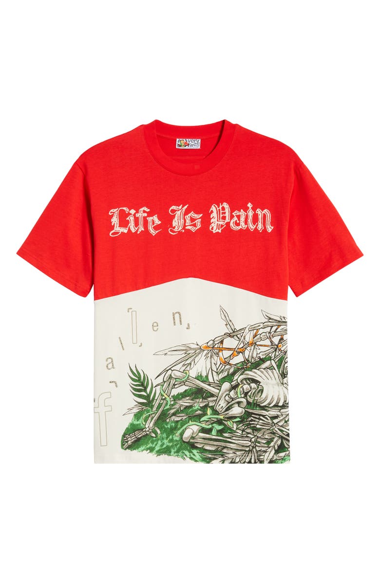 VERYRARE Life is Pain Cotton T-Shirt, Main, color, Red