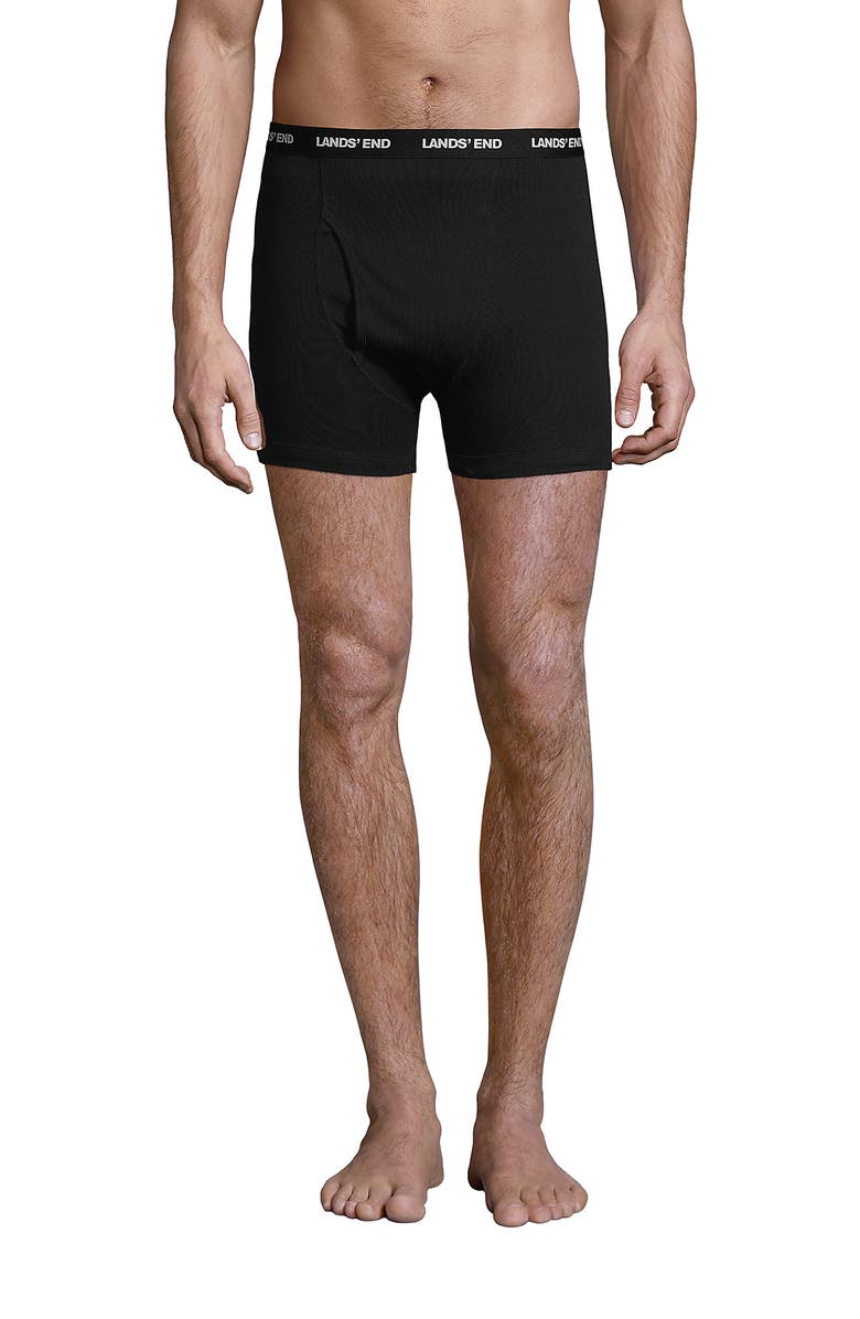 Lands' End Knit Boxer Brief Mixed 3 Pack, Main, color, Black