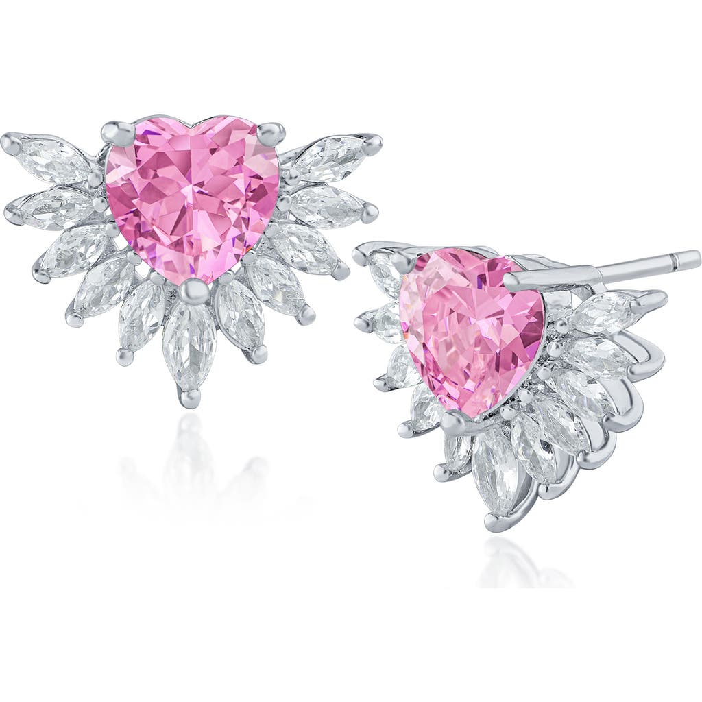 Kenneth Jay Lane Cubic Zirconia Heart Burst Stud Earrings