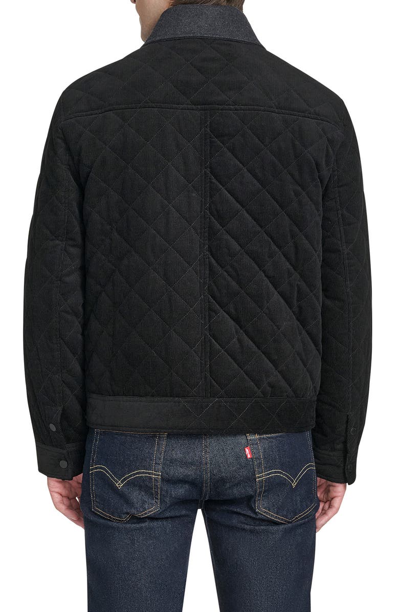 Cole Haan Quilted Shirt Jacket, Alternate, color, Black