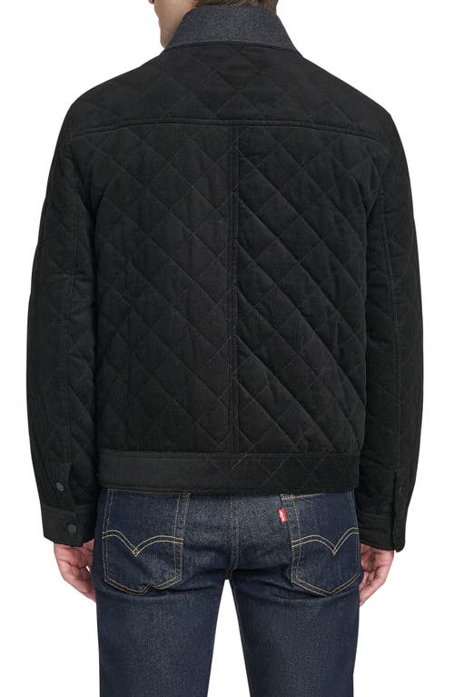 Cole Haan Quilted Shirt Jacket In Black