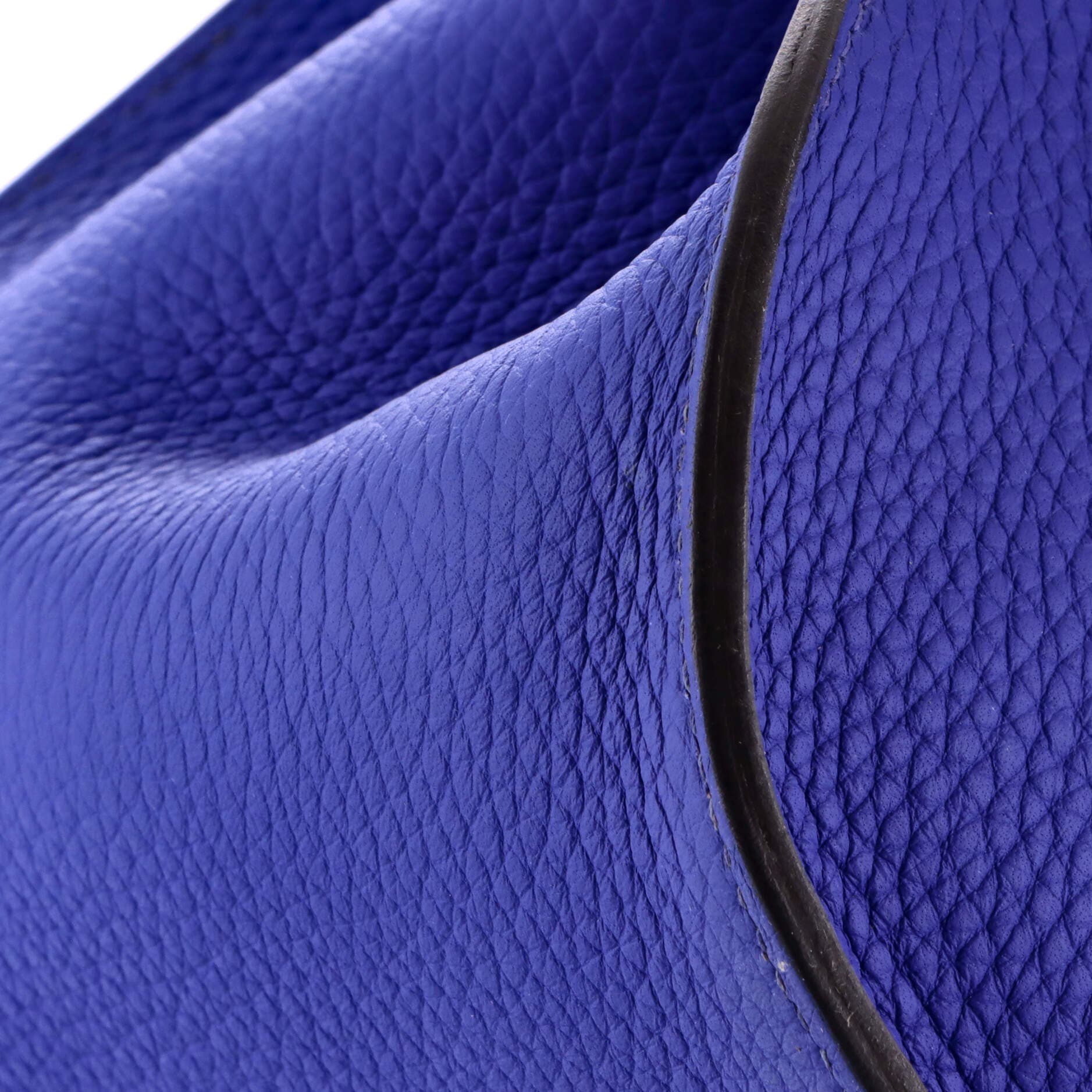 Pre-Owned Hermes Jypsiere Bag Clemence 34, Alternate, color, Bleu Electrique