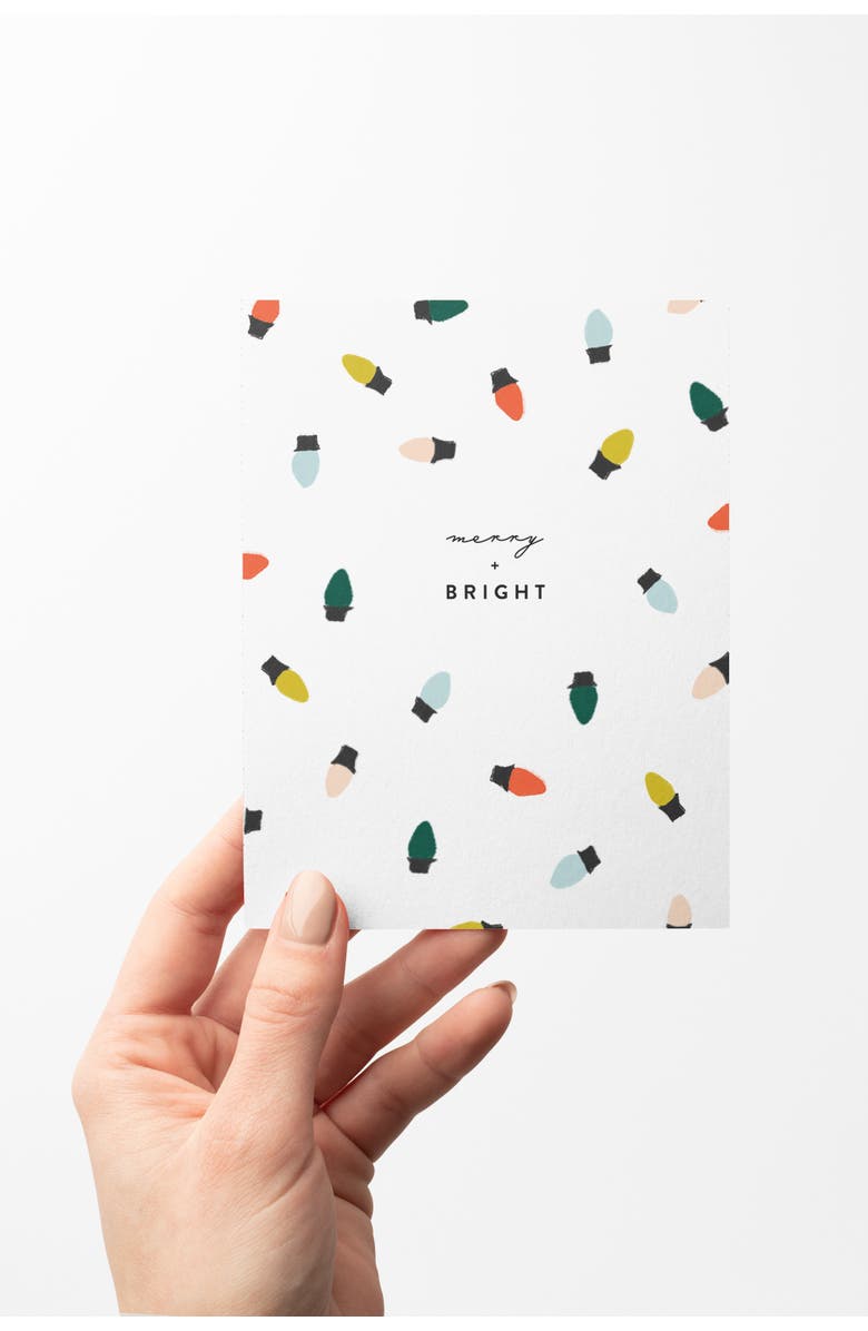 Joy Paper Co. Merry Bright Holiday Lights Pattern Gift Bag Cart Set, Alternate, color, Holiday Lights Pattern