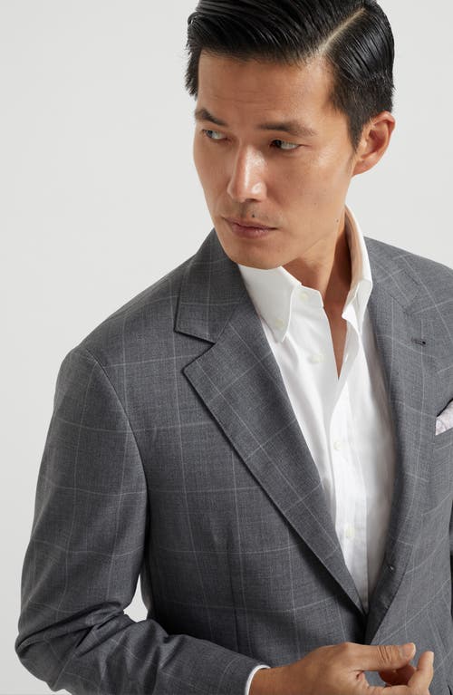Shop Brunello Cucinelli Virgin Wool Blazer In Grey