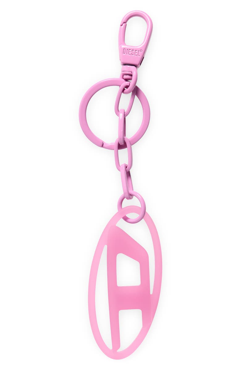 DIESEL<sup>®</sup> Oval D Key Ring Bag Charm, Main, color, Light/ Pink