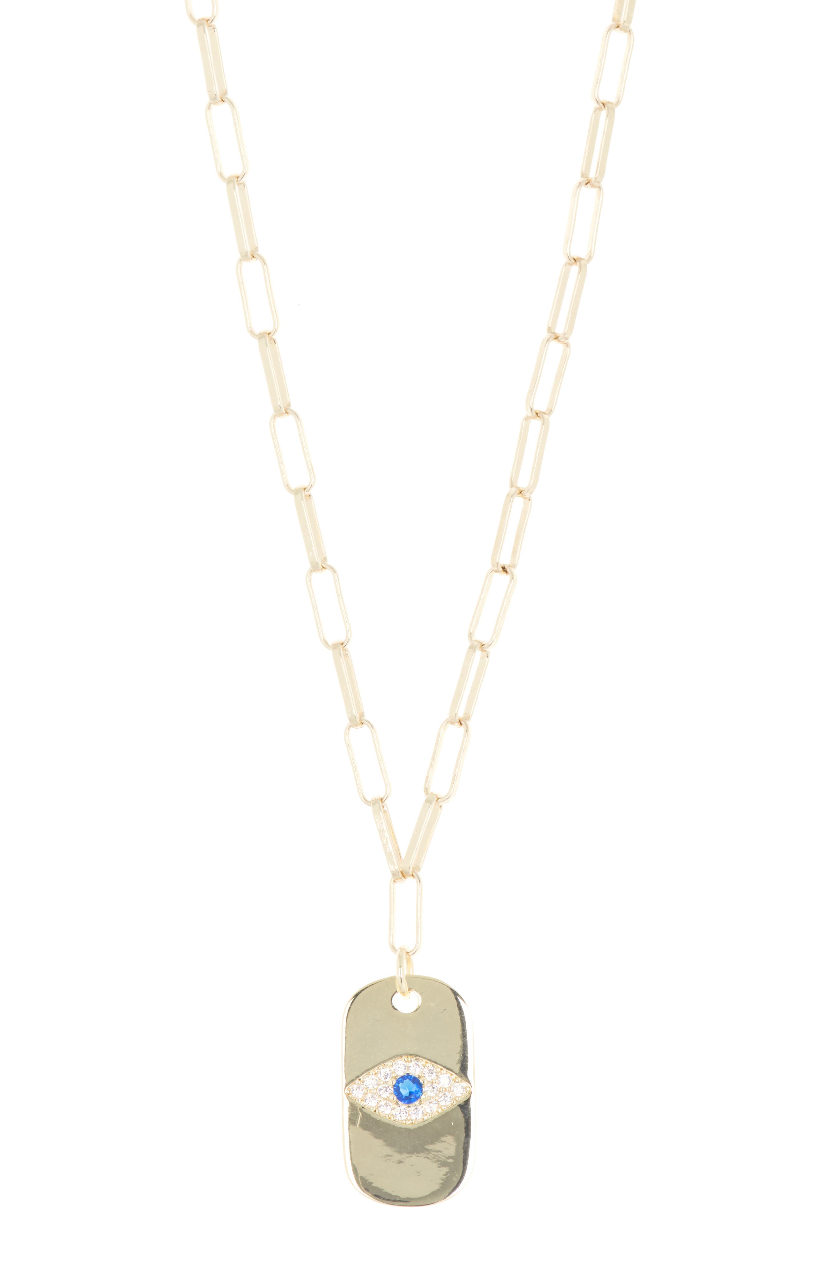 Juvell CZ Evil Eye Pendant Necklace