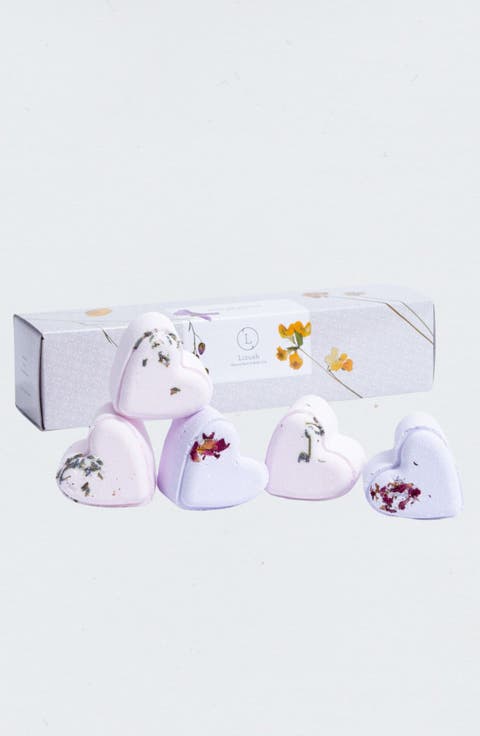 Set of 5 Heart Shaped Shower Steamers Gift Set