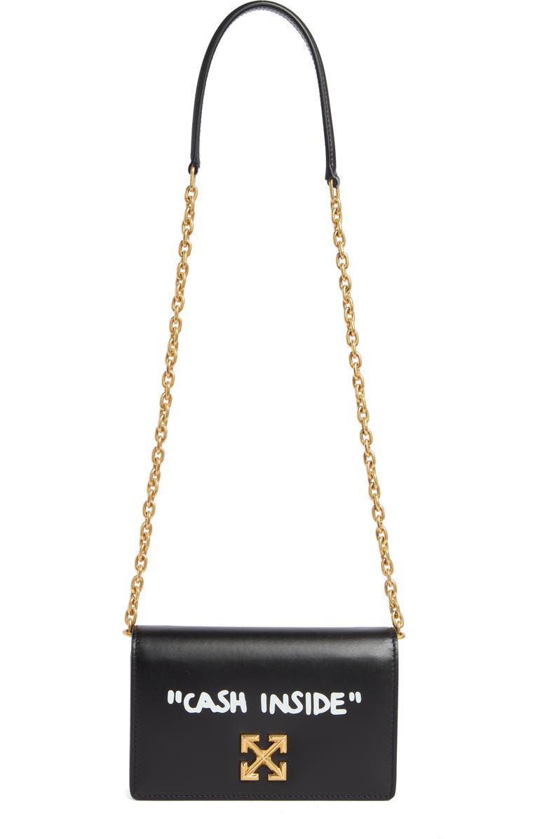 Off-White Jitney 0.5 Quote Leather Shoulder Bag, Main, color,