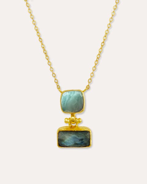 Nerissa Aqua Chalcedony Pendant Necklace