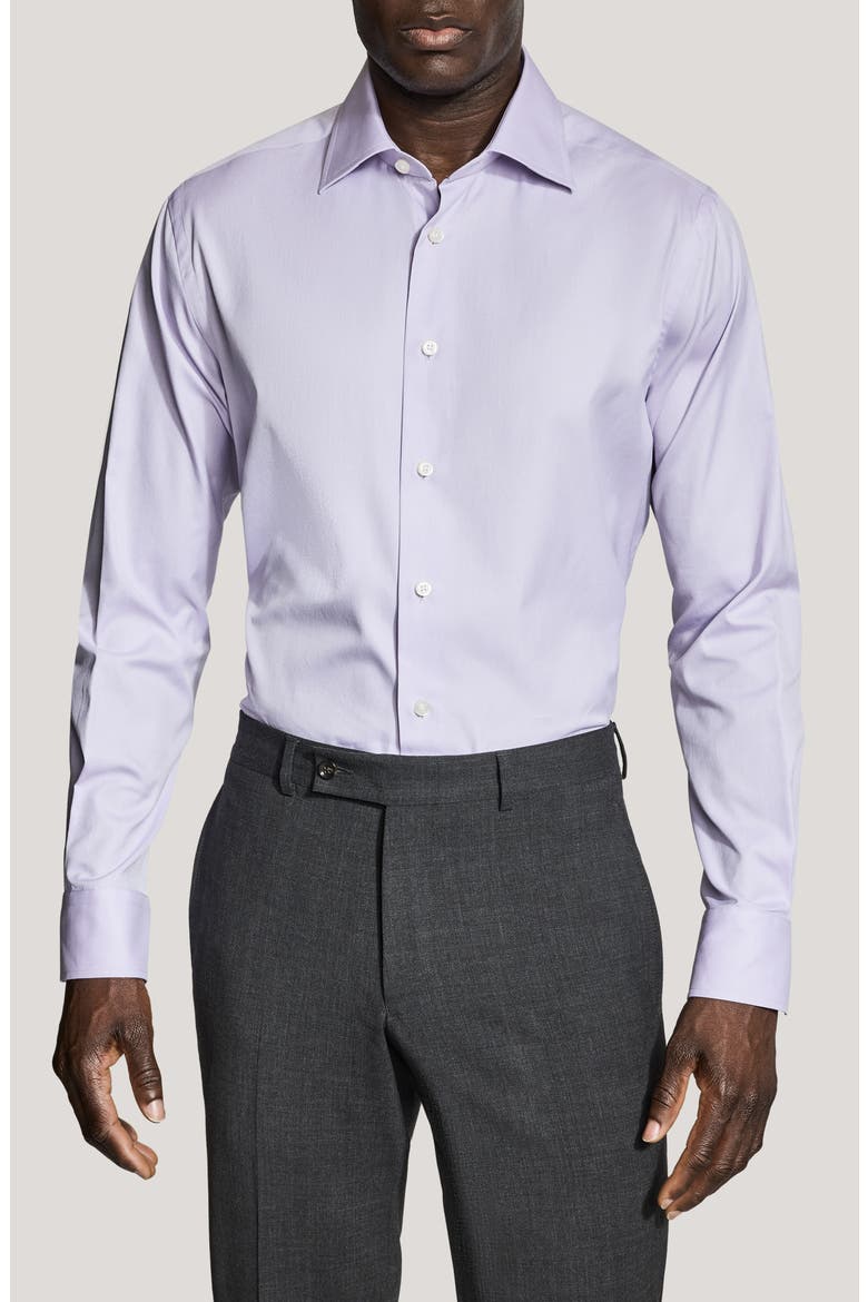 Dream Lilac Cotton Stretch Twill Dress Shirt, Main, color, LILAC