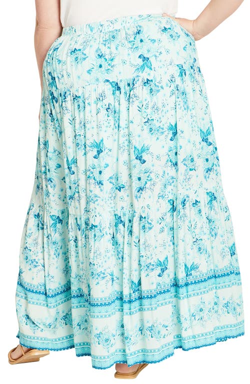 City Chic Pretty Thing A-line Maxi Skirt In Blue