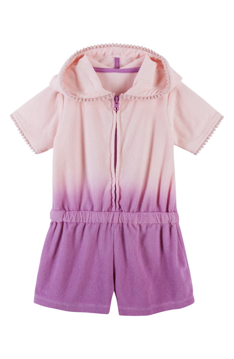 Andy & Evan Ombré French Terry Cover-Up Hooded Romper, Main, color, 