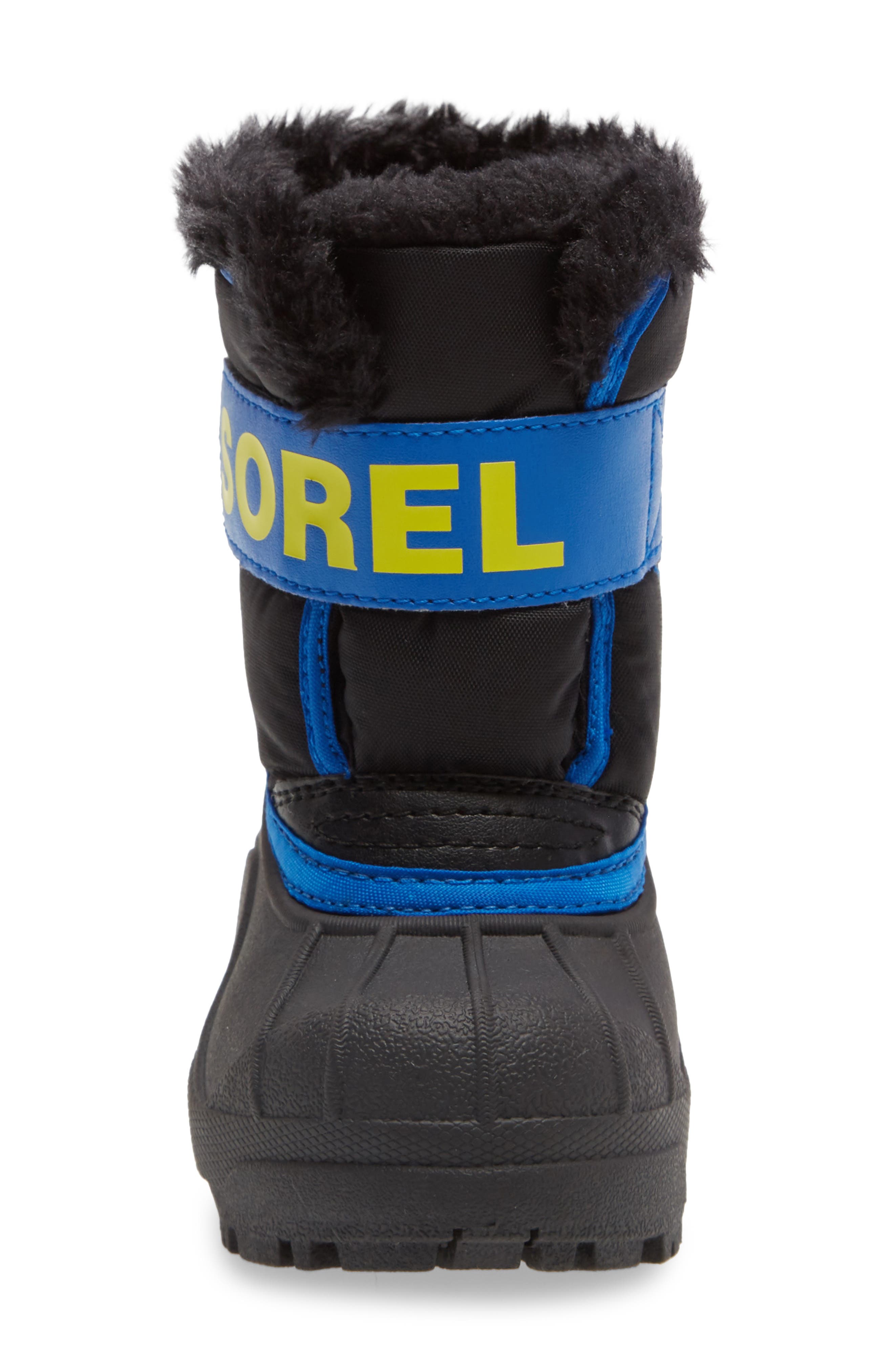 Kids' Snow Commander Insulated Waterproof Boot, Alternate, color, BLACK/ SUPER BLUE