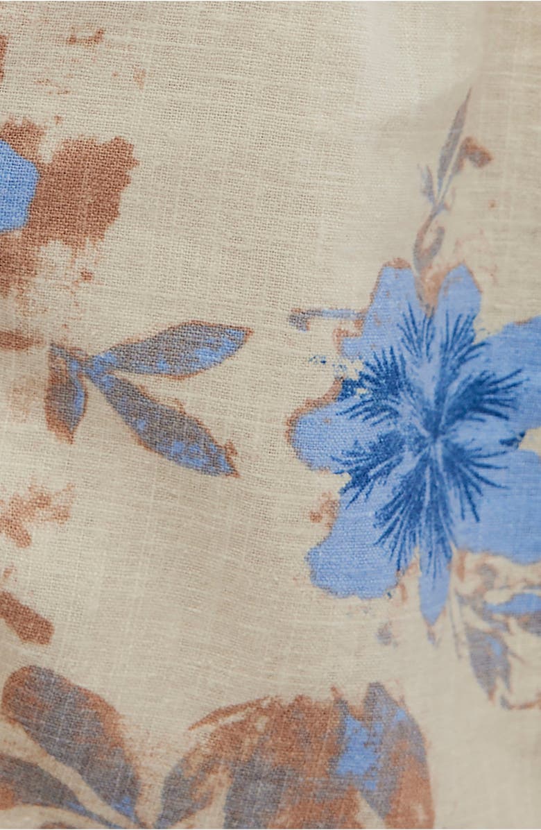 Free People Days End Floral Wide Leg Linen Blend Pants, Alternate, color, Ivory Combo Floral