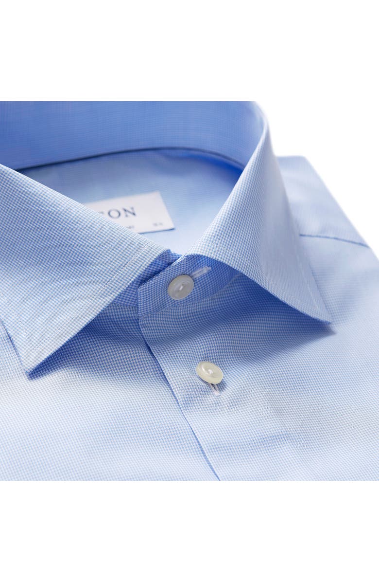 Eton Contemporary Fit Houndstooth Dress Shirt, Alternate, color, Blue