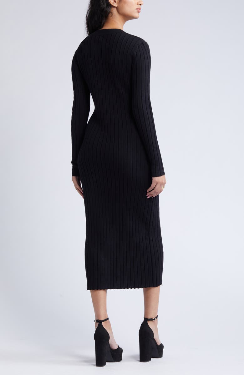 Open Edit Women's Button Sweater Midi Dress, Alternate, color,