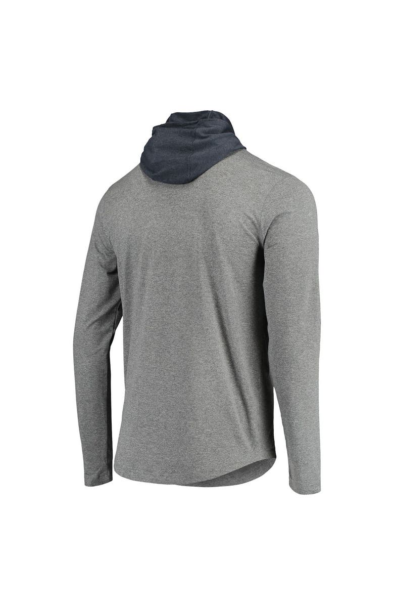 New Era Men's New Era Gray/College Navy Seattle Seahawks Active Block Hoodie Long Sleeve T-Shirt, Alternate, color,