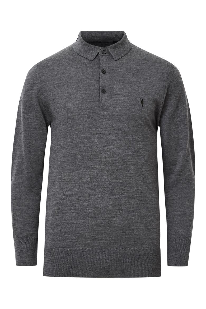 Mode Merino Wool Polo Sweater, Alternate, color, MONUMENT GREY