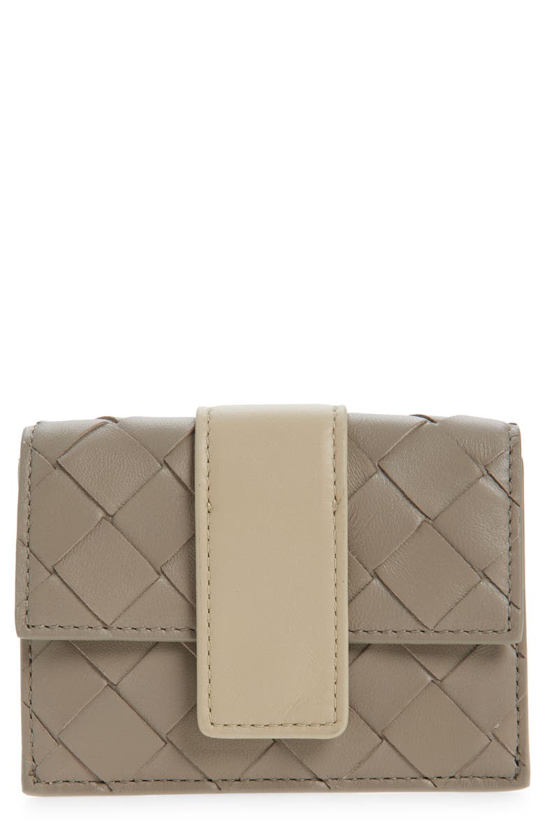 Bottega Veneta Small Tag Intrecciato Leather Bifold Wallet, Main, color, 2823 Limes/ Ecru/ Cypr-G