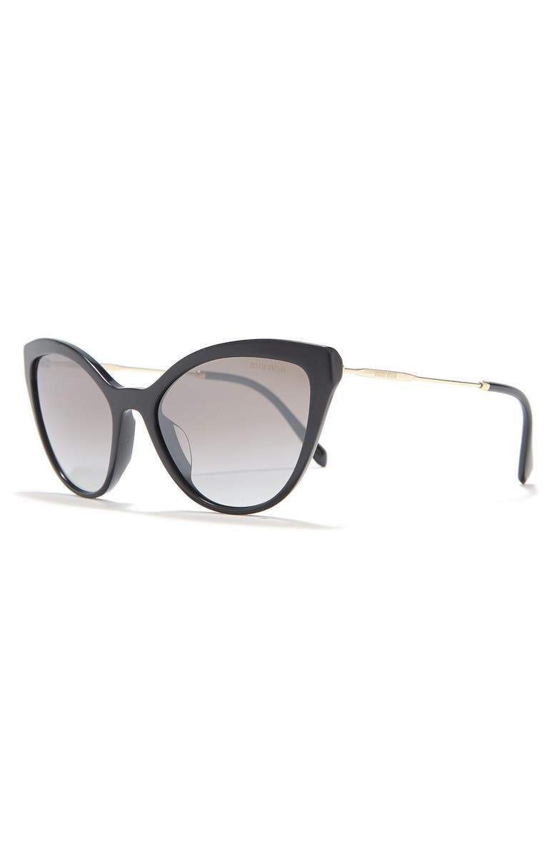 Miu Miu 55mm Cat Eye Sunglasses, Alternate, color, Black