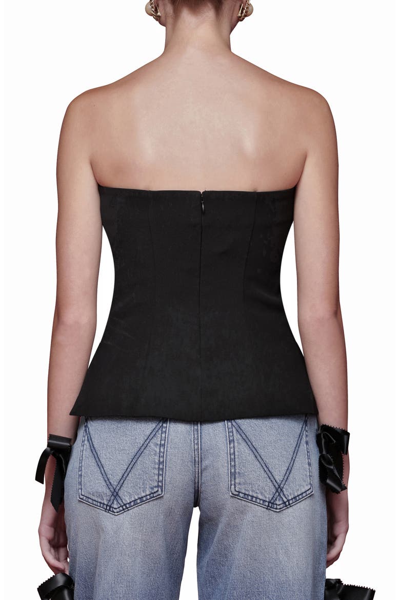 Contrast Bow Strapless Top, Alternate, color, BLACK