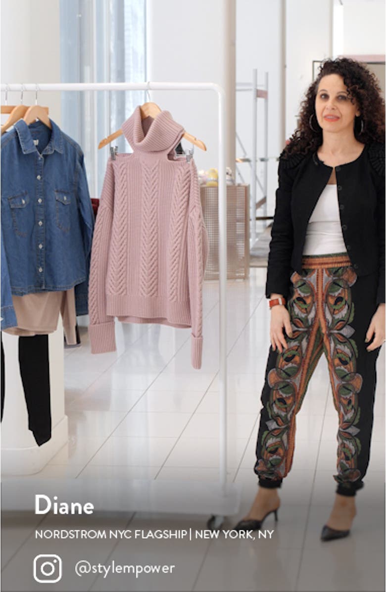 Lorilee Cold Shoulder Wool Blend Turtleneck Sweater, sales video thumbnail