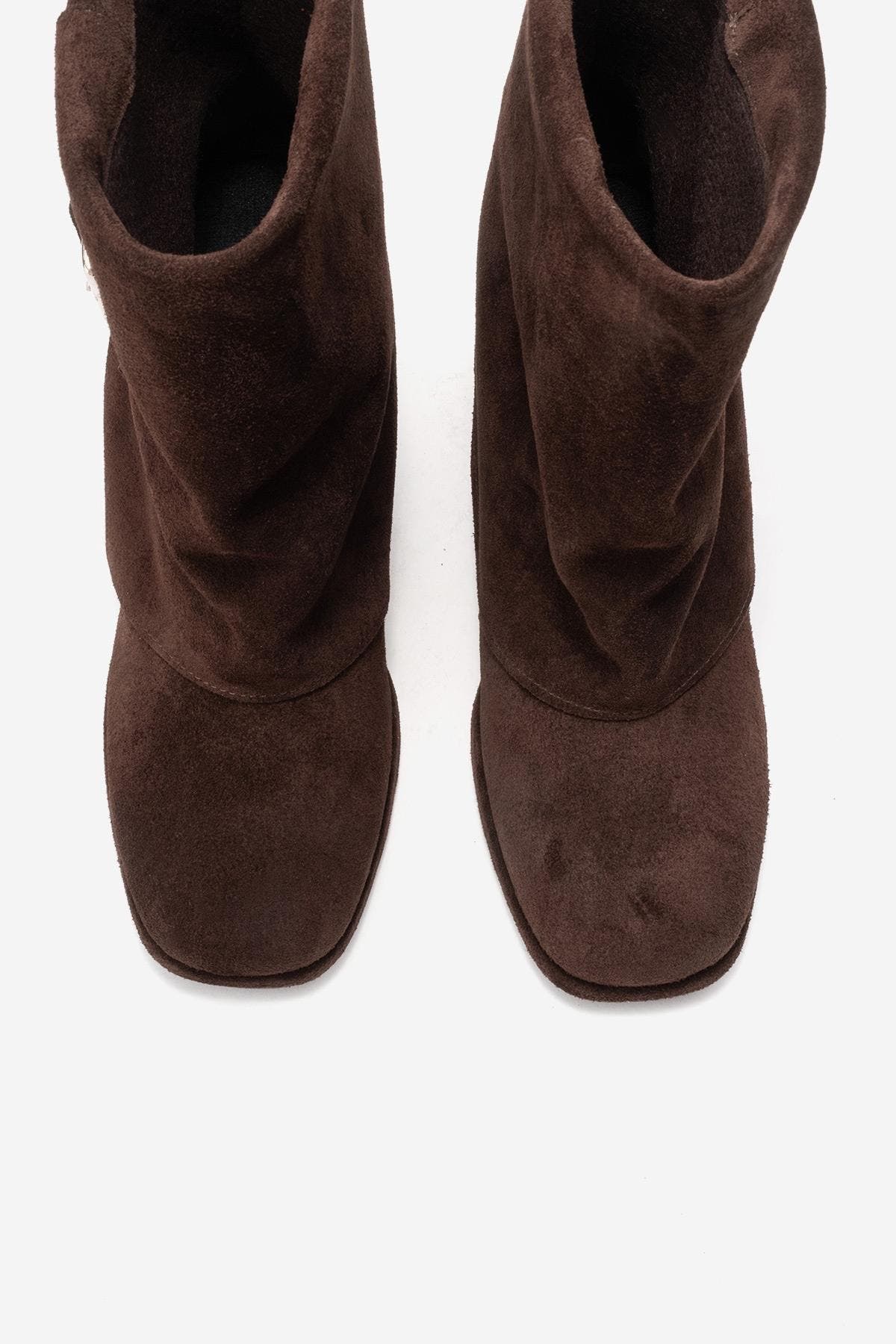 Lore Leather Block Heel Boot, Alternate, color, Brown Suede