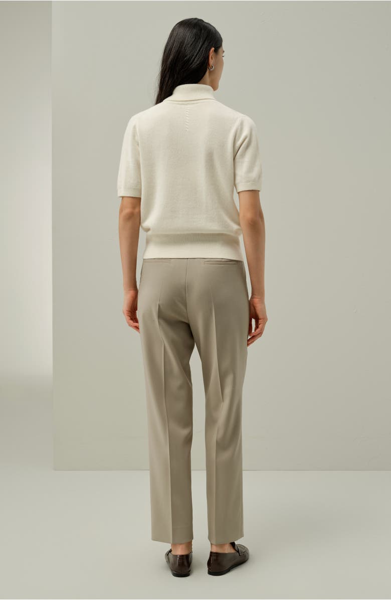 Lilysilk Cable-Knit Baby Cashmere Turtleneck Top, Alternate, color, Cloud