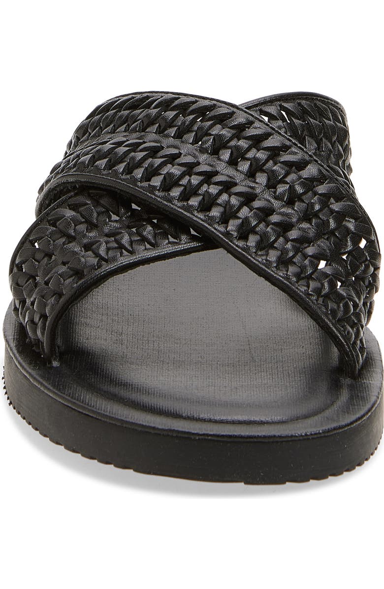 Steve Madden Boweri Woven Strap Slide Sandal, Alternate, color, Black