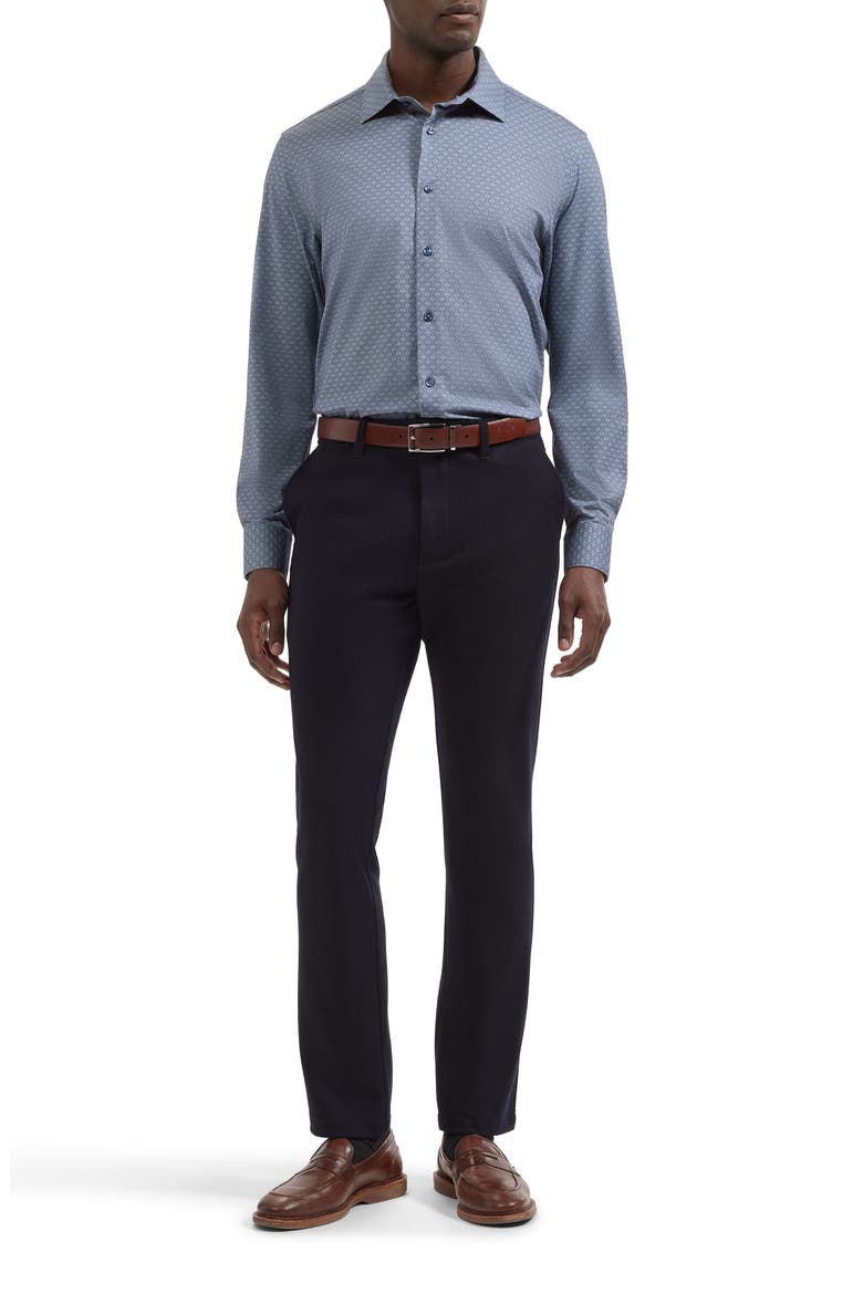 James OoohCotton® Patterned Button Up Shirt, Alternate, color, MARINE BLUE