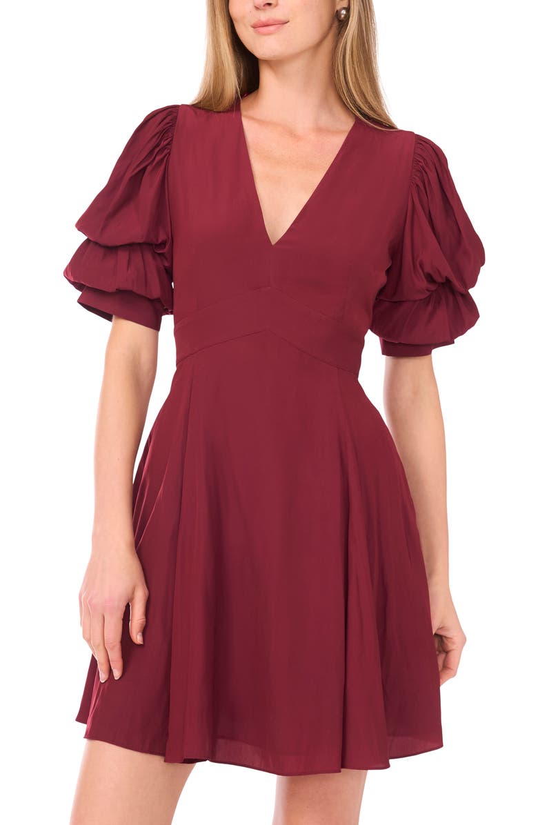 1.STATE Puff Sleeve Minidress, Alternate, color, Hibiscus