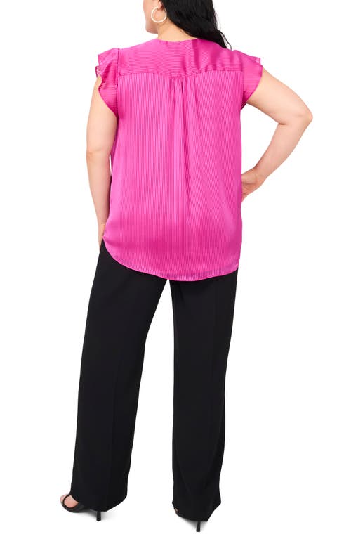 Vince Camuto Satin Pinstripe Chiffon Top In Purple