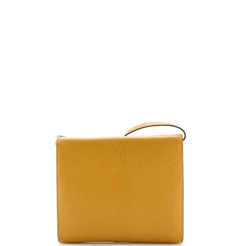 Pre-owned Hermes Hermes Clic Wallet On Strap Chevre Mysore 16 In Yellow