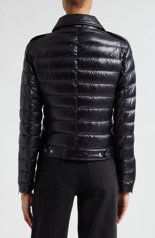 Herno Ultralight Nylon Down Motorcycle Jacket In Black